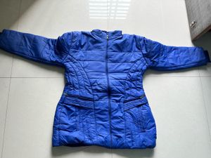 Blue  Jacket for winter With Cap