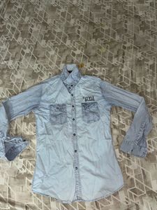 Denim Style Button-Down Shirt