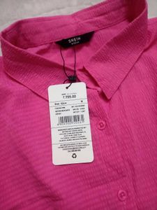 SHEIN BRAND Pink Shirt Loose Fit
