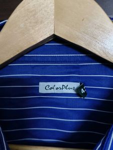 Colorplus Men Striped Blue Shirt