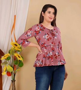 Pink Floral Peplum Top