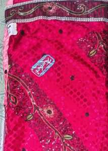 Pink Embellished Saree