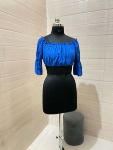 Shein Pintresty 🌸 Cute Blue Crop Top