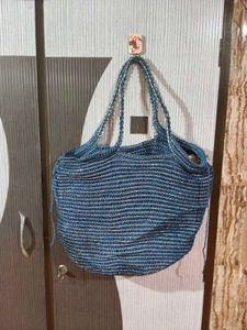 Blue Striped Tote Bag