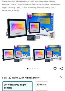 Dreamlux RGB Lights With Day/Night Sensor Set Of 3