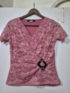 Pink Lace Work Top.
