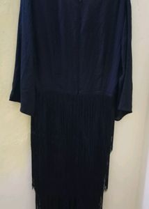 SHEIN Surplice Neck Layered Fringe Dress.