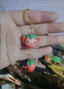 Strawberry-cow  Keychain