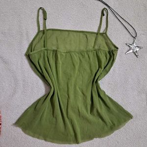 Y2k vintage Green Sheer Cami Top
