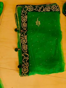 Green Lehanga Stone Work With Blouse And Dupatta