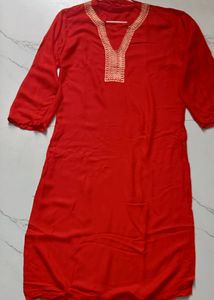 Size- M, Red Kurti