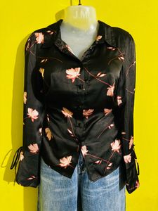 Floral Print Button-Up Top