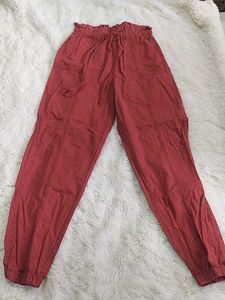 Red Paperbag Waist Pants