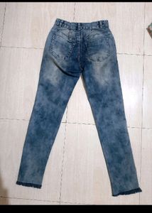Blue Casual Ripped Jeans On Sale