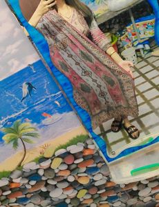 beautiful pakistani print kurta set with beautifu