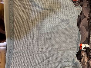 Vintage Blue Patterned Saree With Blouse Piece