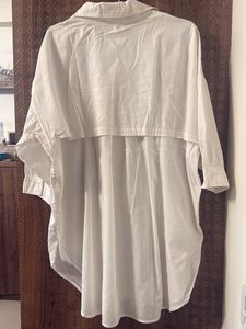 White Oversized Shirt Dress