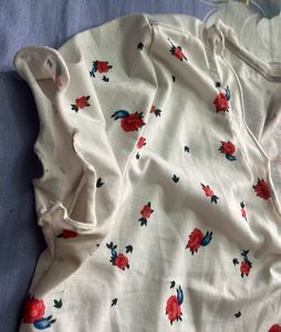 Floral White Crop Top