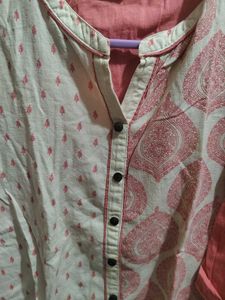 Elegant Pink &amp; White Kurta