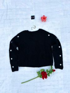 Korean black flower top
