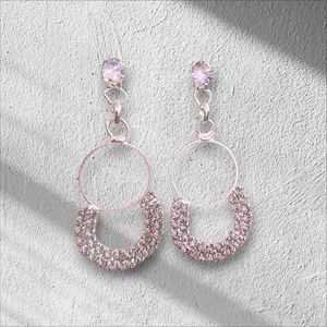 Sparkling Circle Drop Earrings