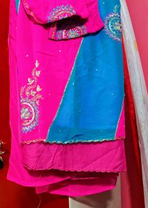 Pretty Pink Saree With Blouse