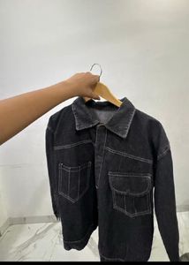 Unisex Black Charcoal Denim Jacket