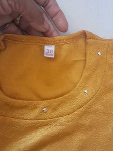 Mustard T-Shirt with Embellishments