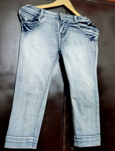 Grey Color Denim Jeans For 4- 5 Year Girl