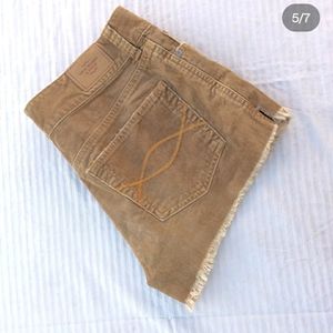 Abercrombie and Finch Frayed Mustard Coloured Corduroy Shorts