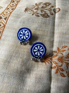 Blue & White Clay Earrings