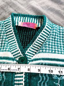 Green Embroidered Cardigan