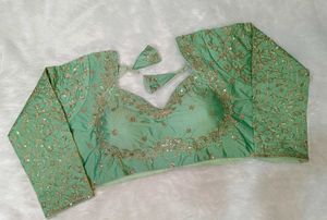 Embroidered Mint Green Blouse