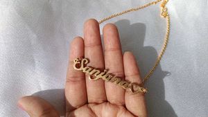 Custom &#39;Sanjana&#39; name necklace with heart detail