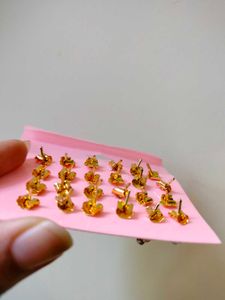 Pastel Nd Golden Earrings Studs