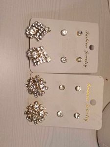 Sparkling Rhinestone Earring Set