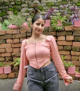 Pink Long Sleeve Crop Top