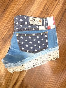 Ruffle Denim Shorts