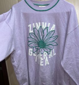Lavender Floral Graphic Sweatshirt
