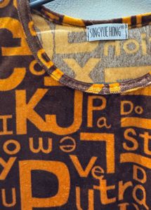 Vintage Letter Print Long Sleeve Top