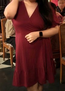 Burgundy Wrap Dress