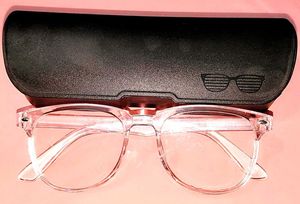 Clear Frame Glasses with Case