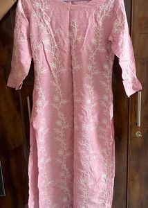 Women Casual Printed Pink Kurta