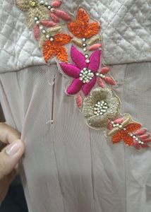 Lycra Gown With Pant And Dupatta- Mauve Color