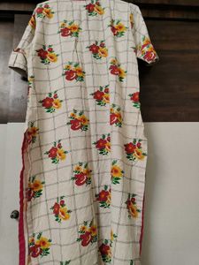 Off White Floral Kurti