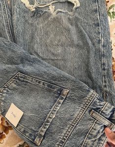 Ripped Wide Leg Jeans