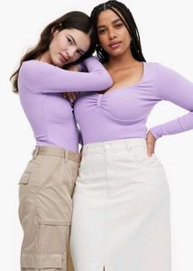 H&M Ribbed Long Sleeve Bodysuit/ Size-Medium