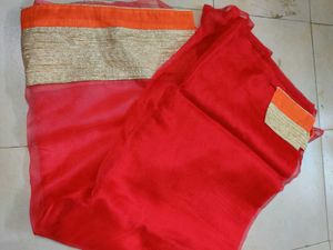 Net 2 Shade Saari With Blouse Piece