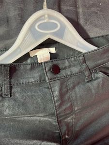 H&amp;M Black Coated Skinny Jeans