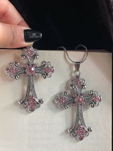 Chunky Rose Quartz Cross Charm